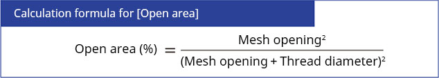 Calculation formula for [Open area]